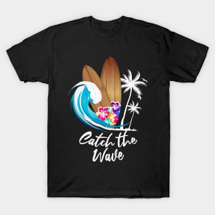 Catch The Wave Summer Surfing T-Shirt